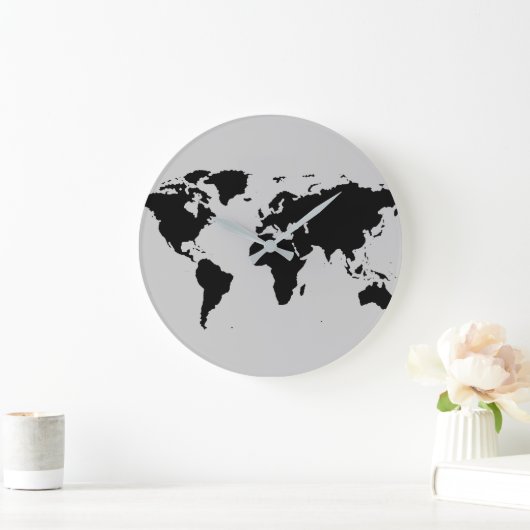 WORLD GRAPHIC Map Große Wanduhr (Zuhause)