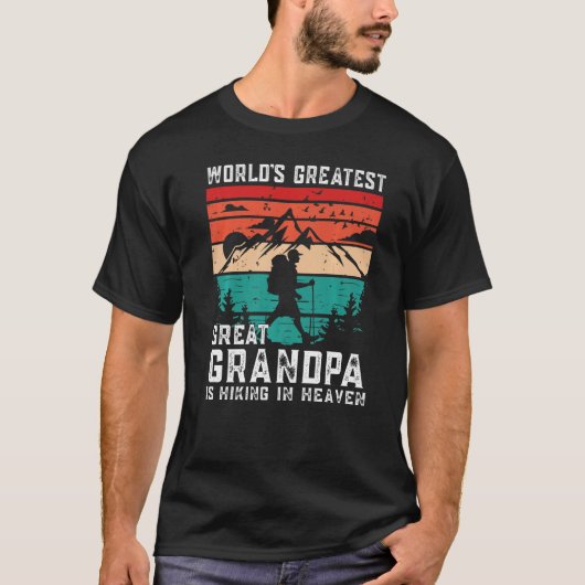 World Greatest Great Grandpa Hiking in Heaven Memo T-Shirt (Vorderseite)