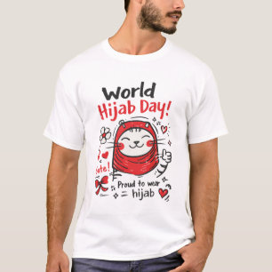 World Hijab Day Süße Katze Illustration – Stolz zu T-Shirt