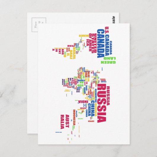World in words postcard postkarte (Vorne/Hinten)