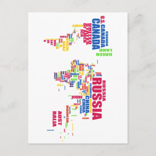 World in words postcard postkarte