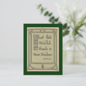 World Kindness Roycroft Vintages Motto Postkarte (Stehend Vorderseite)