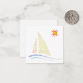World Language Sailboat Note Card Mitteilungskarte (Vorderseite/Rückseite Beispiel)