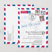 World Locations UK-Gibraltar Airmail Save the Date Ankündigungspostkarte (Vorne/Hinten)