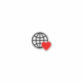 World Love Globe Icon | Heart Earth Summer Design Aufkleber (Vorderseite)