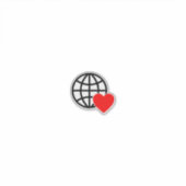 World Love Globe Icon | Heart Earth Summer Design Aufkleber (Vorderseite)