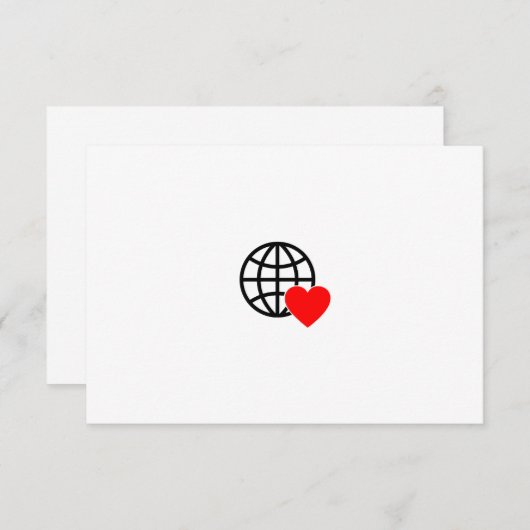 World Love Globe Icon | Heart Earth Summer Design Dankeskarte (Vorne/Hinten)