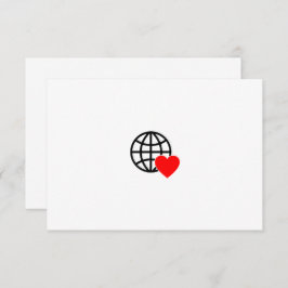 World Love Globe Icon | Heart Earth Summer Design Dankeskarte
