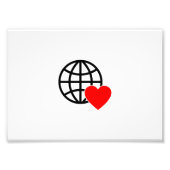 World Love Globe Icon | Heart Earth Summer Design Fotodruck (Vorne)