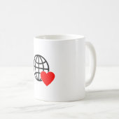 World Love Globe Icon | Heart Earth Summer Design Kaffeetasse (VorderseiteRechts)