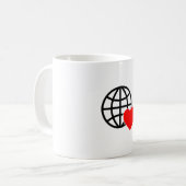 World Love Globe Icon | Heart Earth Summer Design Kaffeetasse (Vorderseite Links)