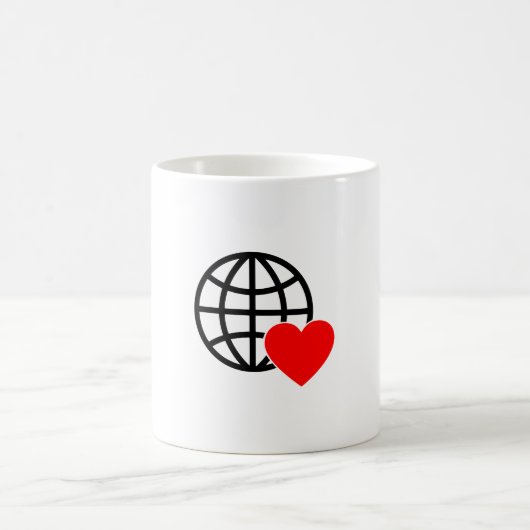 World Love Globe Icon | Heart Earth Summer Design Kaffeetasse (Mittel)