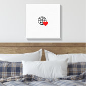 World Love Globe Icon | Heart Earth Summer Design Leinwanddruck (Insitu (Schlafzimmer))
