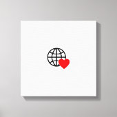 World Love Globe Icon | Heart Earth Summer Design Leinwanddruck (Vorderseite)