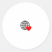 World Love Globe Icon | Heart Earth Summer Design Runder Aufkleber (Vorderseite)