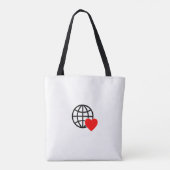 World Love Globe Icon | Heart Earth Summer Design Tasche (Rückseite)
