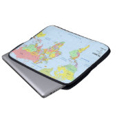 World Map Add Name Padded Laptop Sleeve (Vorne Knopf)
