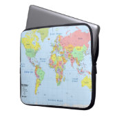 World Map Add Name Padded Laptop Sleeve (Vorderseite Links)