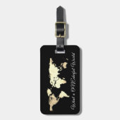 World Map Adresse Was für ein Onederful White Blac Gepäckanhänger (Vorderseite vertikal)