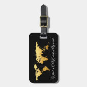 World Map Adresse Was für eine ONEderful Gold Mode Gepäckanhänger (Vorderseite vertikal)
