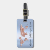 World Map Adresse Was für eine ONEderful Rose Blue Gepäckanhänger (Vorderseite vertikal)