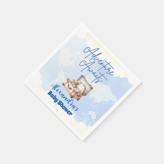 World Map Adventure AwaitsBaby Shower Serviette (Ecke)