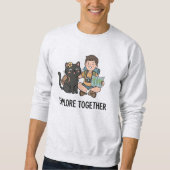 World Map Adventure Black Cat Boy Graphic Art Sweatshirt (Vorderseite)