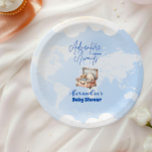 World Map Adventure erwartet Baby Shower Pappteller<br><div class="desc">Machen Sie Ihre Babydusche noch unvergesslicher mit unseren Adventure Awaits Baby Shower Paper Tellern! Diese Teller mit reizvollen, auf Reisen inspiriert Illustrationen wie Globes, Landkarten und Flugzeugen sind perfekt, um Ihre Feier mit einer unterhaltsamen und abenteuerlichen Touch zu versehen. Hauptmerkmale: Reisen-Inspiriert Design: Charmante Details von Flugzeugen, Globen und Karten, die...</div>