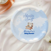 World Map Adventure erwartet Baby Shower Pappteller