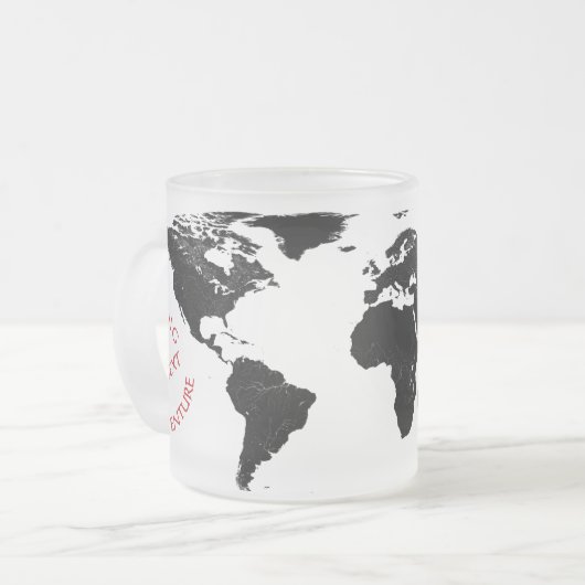 World Map Adventure – Personalized Mattglastasse (Vorderseite Links)