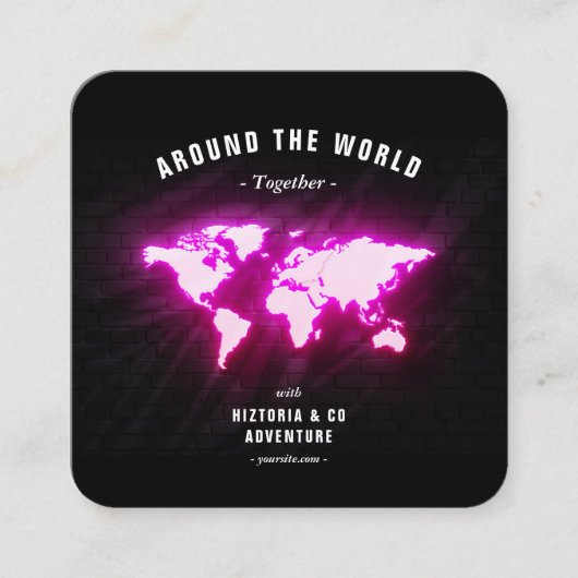 World Map Adventure Reiseführer Quadratische Visitenkarte (Vorderseite)