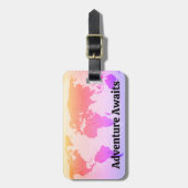 World Map Adventure wartet auf Skriptgeschenk Gefa Gepäckanhänger (Vorderseite vertikal)