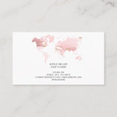 World Map Agate Pink Eventplaner Reiseblogger Visitenkarte (Rückseite)