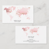 World Map Agate Pink Eventplaner Reiseblogger Visitenkarte (Vorne/Hinten)