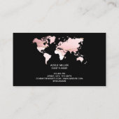 World Map Agate Pink Eventplaner Reiseblogger Visitenkarte (Rückseite)