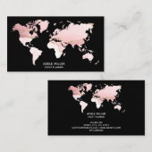 World Map Agate Pink Eventplaner Reiseblogger Visitenkarte (Vorne/Hinten)