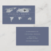 World Map Aircraft Visitenkarte (Vorne/Hinten)