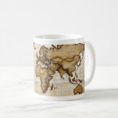 World Map Antique Coffee Tasse (VorderseiteRechts)