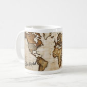 World Map Antique Coffee Tasse (Vorderseite Links)