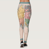 World Map Atlas Travel Lover's Leggings (Rückseite)