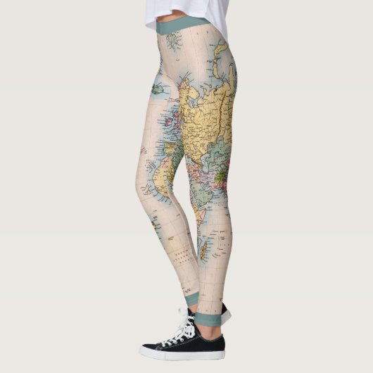 World Map Atlas Travel Lover's Leggings (Links)