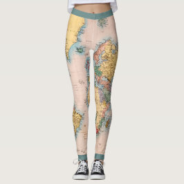 World Map Atlas Travel Lover's Leggings