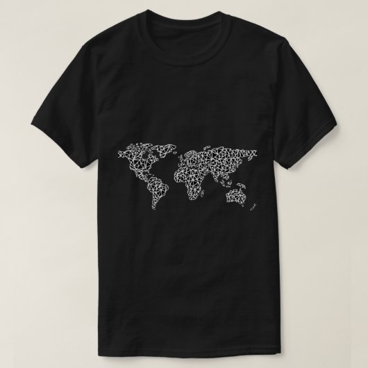 World Map Black T-Shirt (Design vorne)