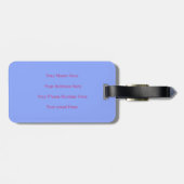World Map Blue Pink Monogram Traveller Name Gift Gepäckanhänger (Rückseite horizontal)