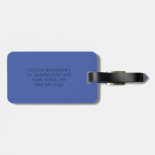 World Map Blue Reise Custom Monogram Name Gepäckanhänger (Rückseite horizontal)