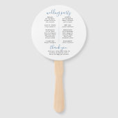 World Map Blue Travel Theme Wedding Program Fan Fächer (Rückseite)