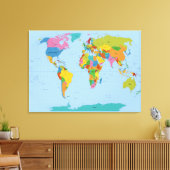 World Map Bright Leinwanddruck (Insitu (Wohnzimmer))