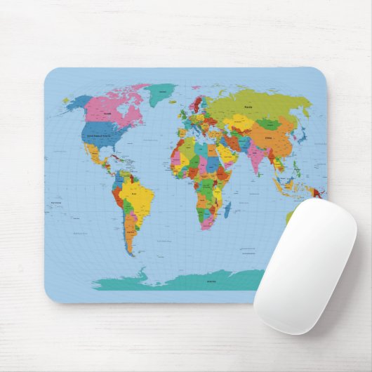 World Map Bright Mousepad (Mit Mouse)