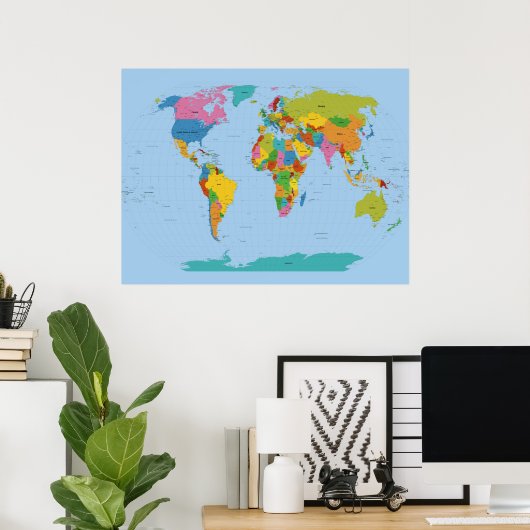 World Map Bright Poster (Heimbüro)
