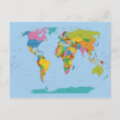 World Map Bright Postkarte (Vorderseite)